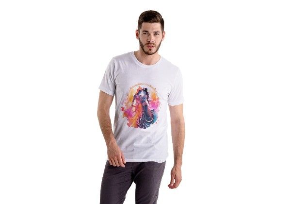 Eternal Love Radha Krishna Cotton T-Shirt – Comfortable Casual Wear
