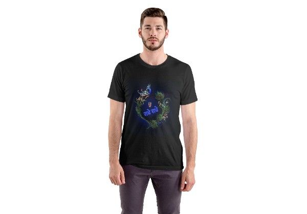 Buy Lord Krishna black Cotton T-Shirt Online – Spiritual Wear
