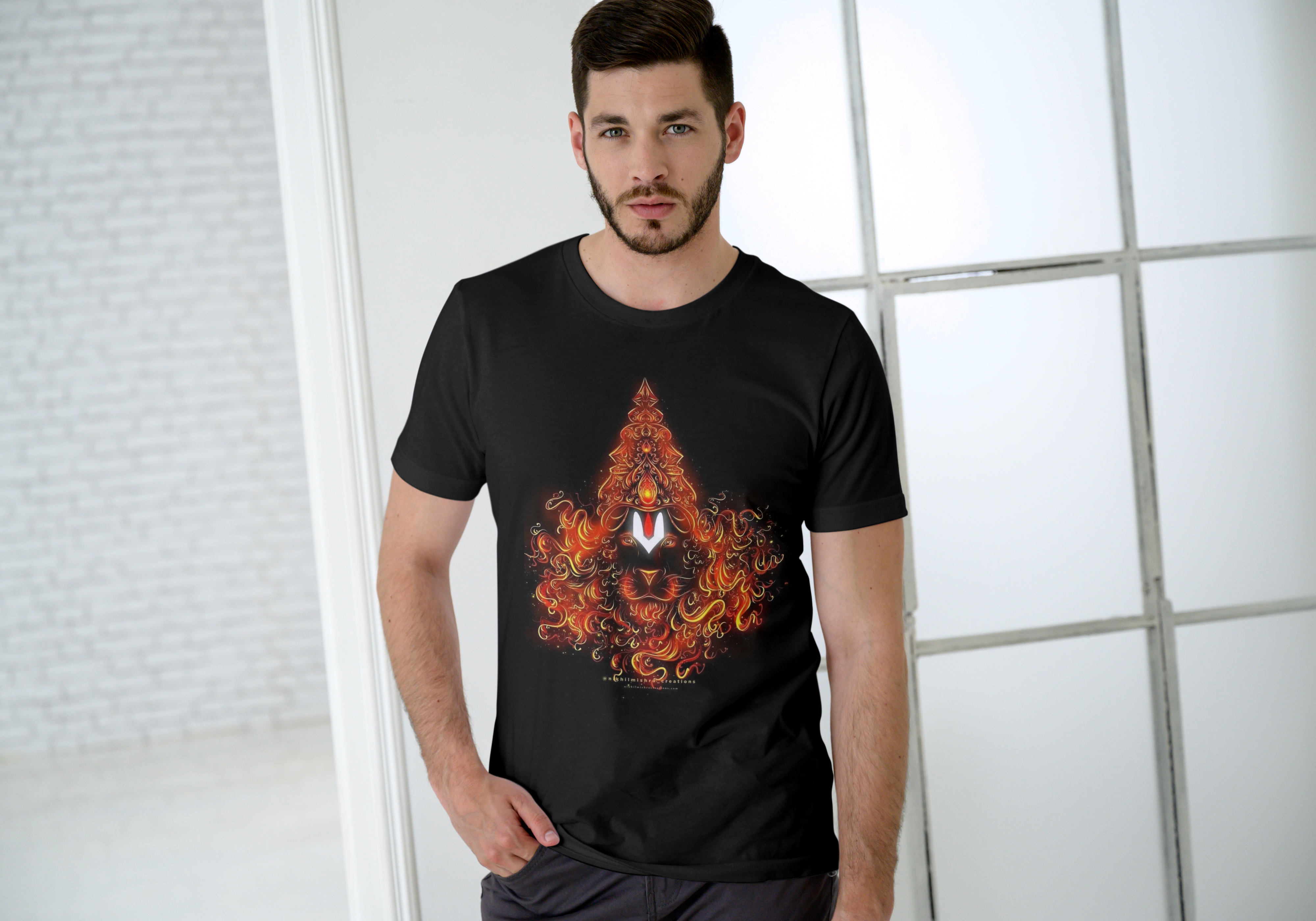 Spiritual Narsimha T-Shirt | Cotton Fabric, Perfect Fit