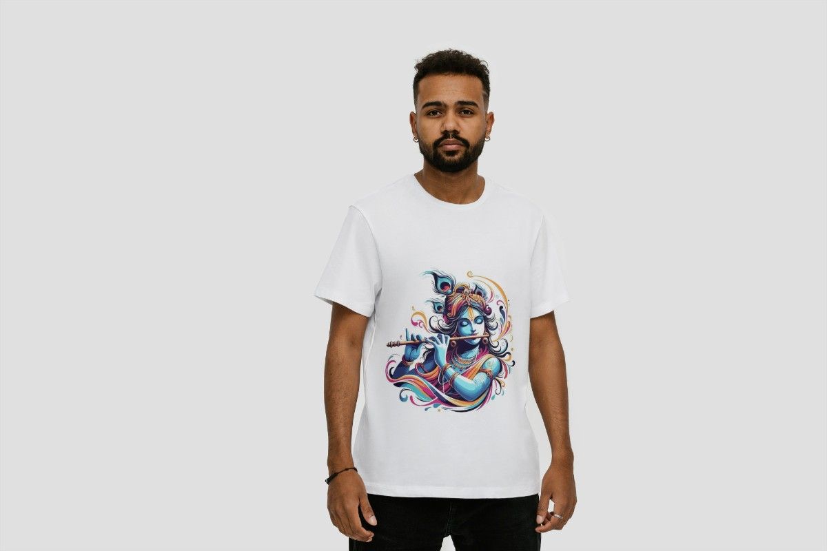Buy Krishna Printed T-Shirt – Cotton Round Neck Tee