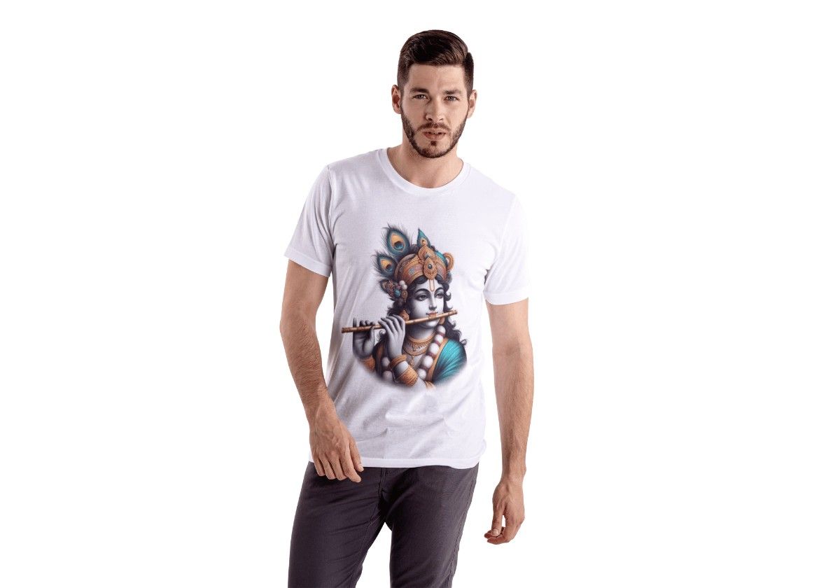 Krishna Divine Print T-Shirt – Comfortable Spiritual Wear