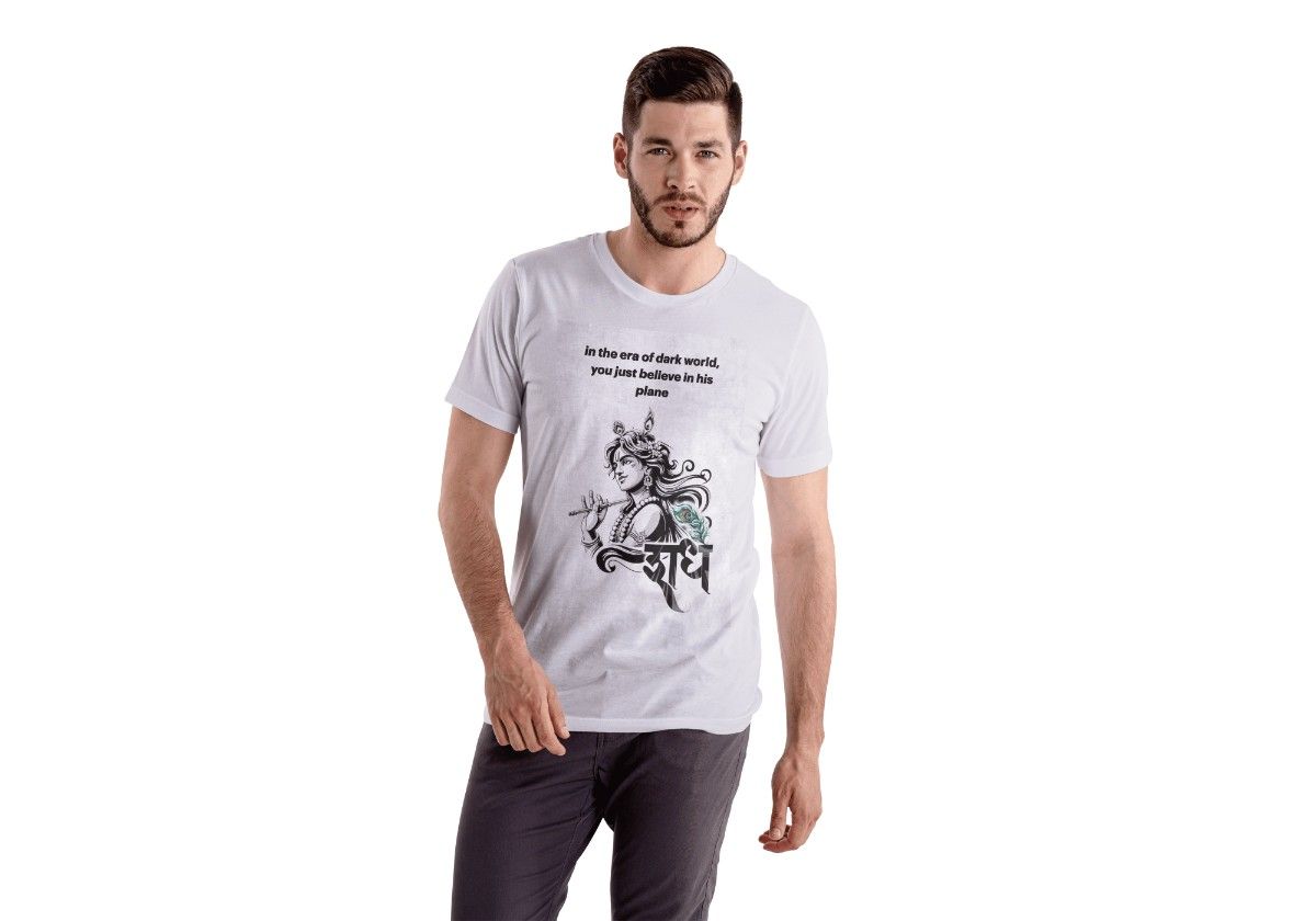 Krishna Devotional Graphic T-Shirt – Trendy Cotton Tshirt